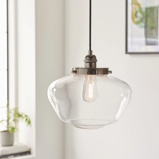Lampa wisząca CAMBERLEY nickel-transparent 96172 ENDON
