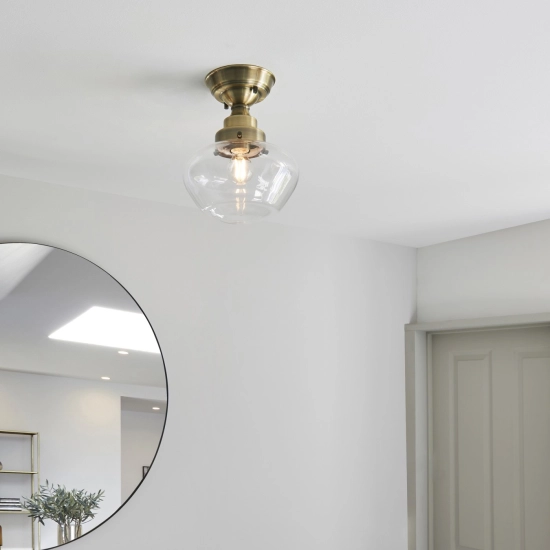 Lampa sufitowa CAMBERLEY brass-transparent 97687 ENDON