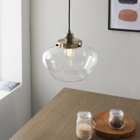 Lampa wisząca CAMBERLEY brass-transparent 97691 ENDON