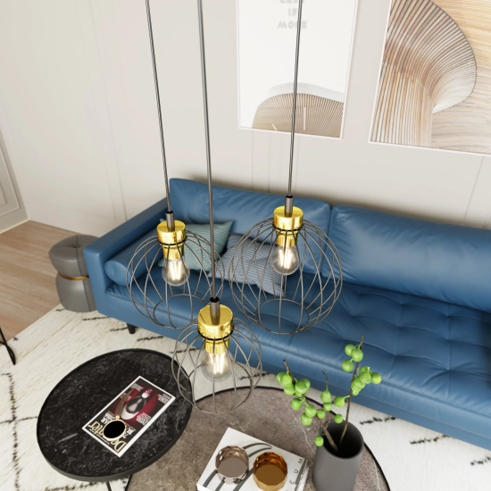 Lampa wisząca NANDO 3PREM BL GOLD 1368/3PREM EMIBIG Lighting