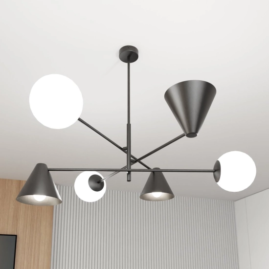 Żyrandol HERMES 6 BLACK 1347/6 EMIBIG Lighting - zdjęcie produktu