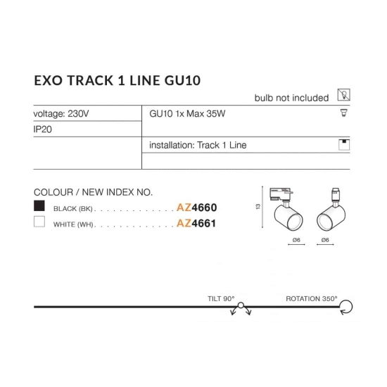 Exo Track 1Line GU10 (white) AZ4661 AZZARDO