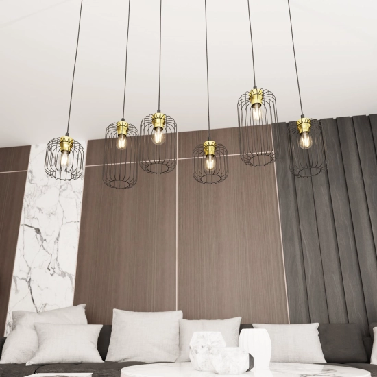 Lampa wisząca VANDER 6 BL GOLD 1364/6 EMIBIG Lighting