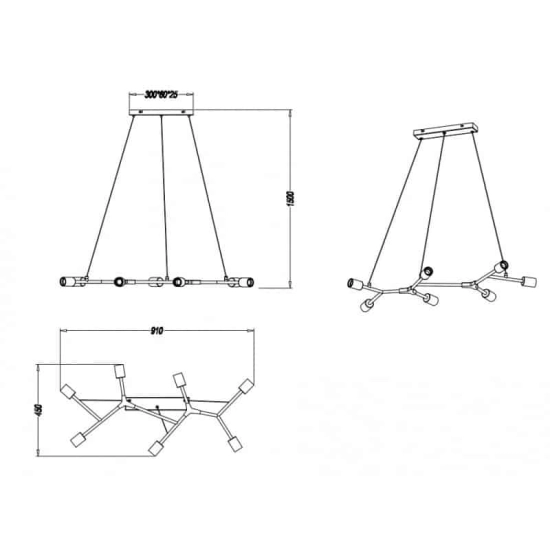Lampa wisząca CROSS – 306700732 TRIO