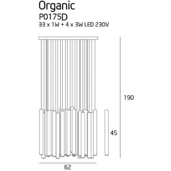 ORGANIC CHROM P0175D lampa wisząca z funkcją ściemniania światła - zdjęcie dodatkowe 2
