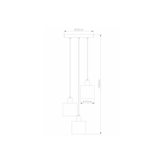Elmo - lampa wisząca 3 płomienna złoty 338803-36 Reality