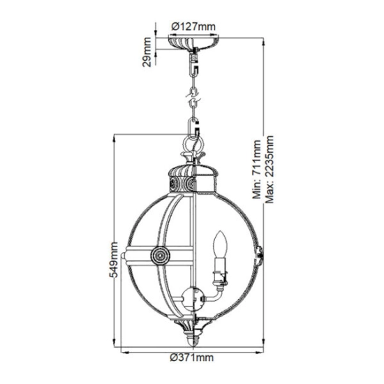 Żyrandol Adams – 3 źródła światła – Brąz brytyjski FE-ADAMS-3P-BRZ Elstead Lighting