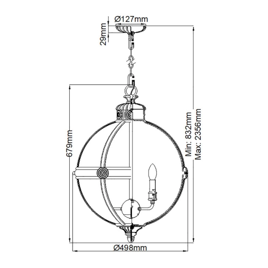 Żyrandol Adams – 4 źródła światła – Brąz brytyjski FE-ADAMS-4P-BRZ Elstead Lighting