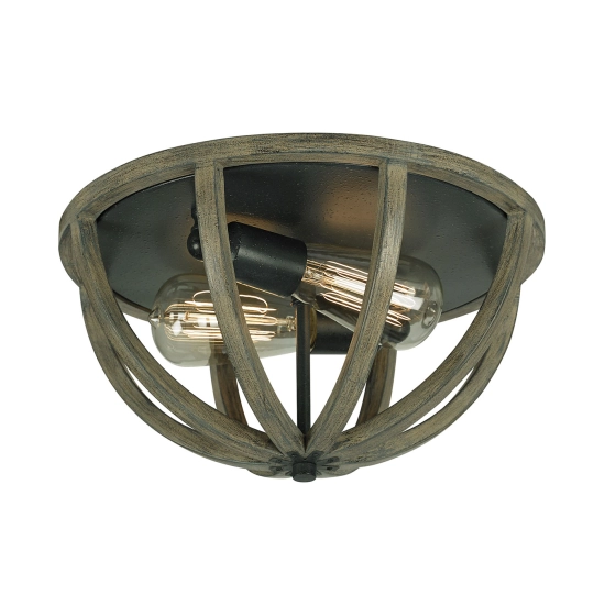 Plafon Allier – 2 źródła światła – Postarzane drewno dębowe / Antyczne kute żelazo FE-ALLIER-F-WW Elstead Lighting
