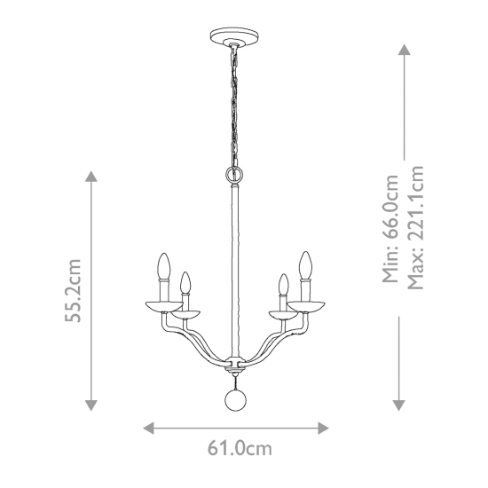 Żyrandol Annie – 4 źródła światła – Teksturowana biel FE-ANNIE4-PSW Elstead Lighting