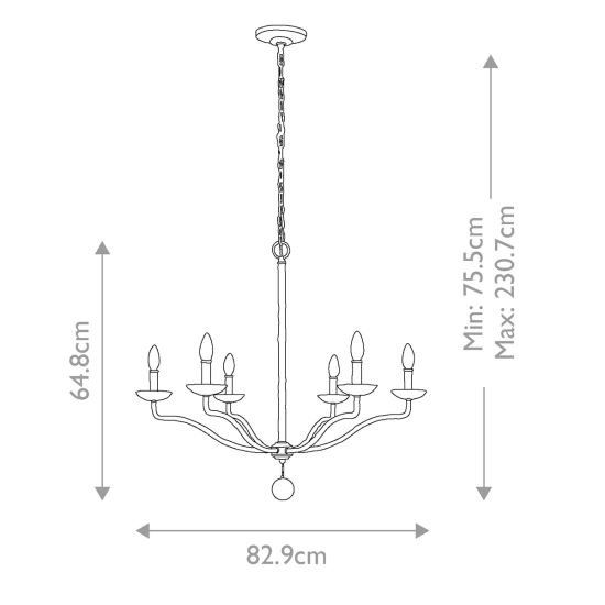 Żyrandol Annie – 6 źródeł światła – Teksturowana biel FE-ANNIE6-PSW Elstead Lighting