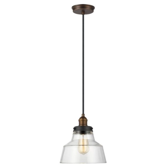 Lampa wisząca Baskin – 1 źródło światła – Stary mosiądz/ Stary cynk FE-BASKIN-P-A-BR Elstead Lighting