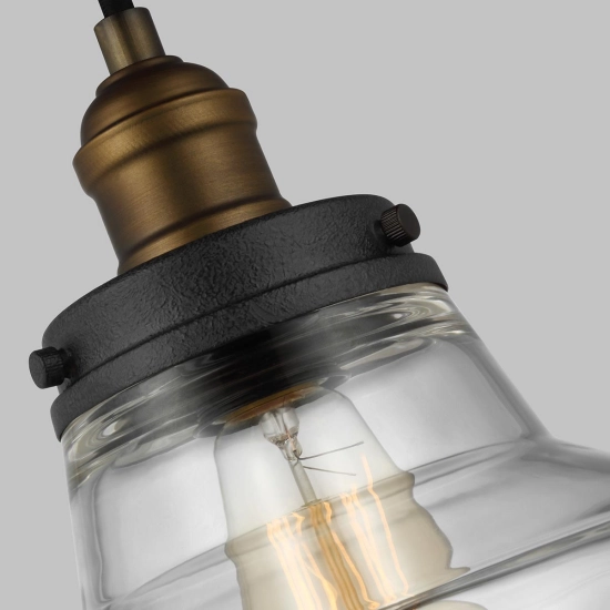 Lampa wisząca Baskin – 1 źródło światła – Stary mosiądz/ Stary cynk FE-BASKIN-P-A-BR Elstead Lighting