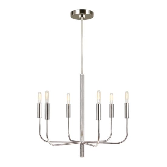 Żyrandol Brianna – 6 źródeł światła – Polerowany nikiel FE-BRIANNA6-PN Elstead Lighting