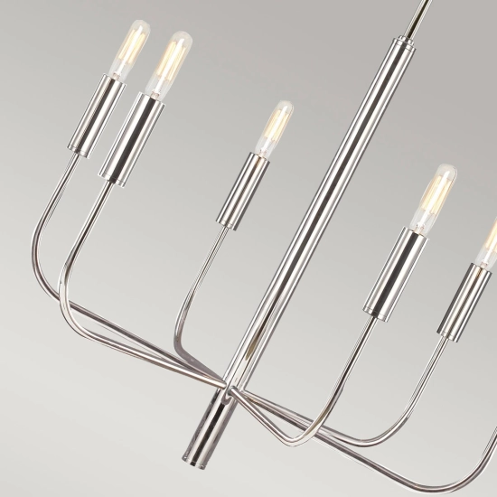 Żyrandol Brianna – 6 źródeł światła – Polerowany nikiel FE-BRIANNA6-PN Elstead Lighting