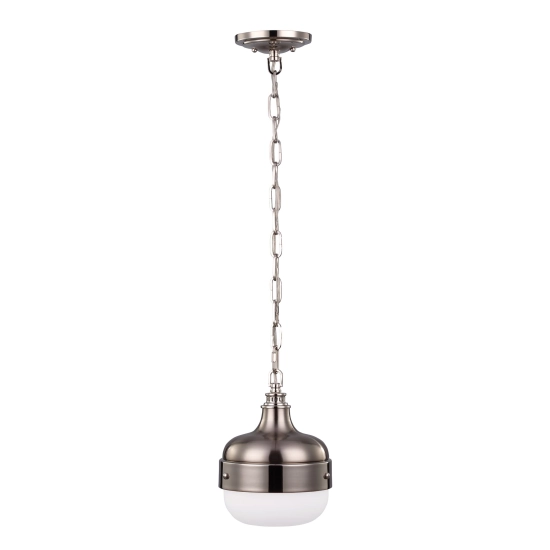 kinkiecik.pl Mała lampa wisząca Cadence – 1 źródło światła – Polerowany nikiel/ Szczotkowana stal FE-CADENCE-1P-BS Elste