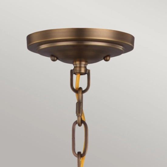 Mała lampa wisząca Cadence – 1 źródło światła -Ciemny antyczny mosiądz/ Matowa czerń FE-CADENCE-1P-MB Elstead Lighting