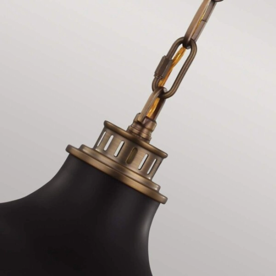 Lampa wisząca Cadence – 2 źródła światła – Ciemny antyczny mosiądz/ Matowa czerń FE-CADENCE-2P-MB Elstead Lighting