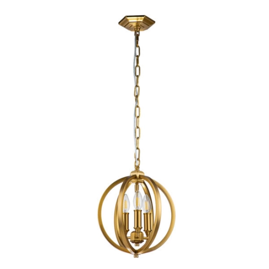 Mała lampa wisząca Corinne – 3 źródła światła – Oksydowany mosiądz FE-CORINNE-3P-S-BB Elstead Lighting