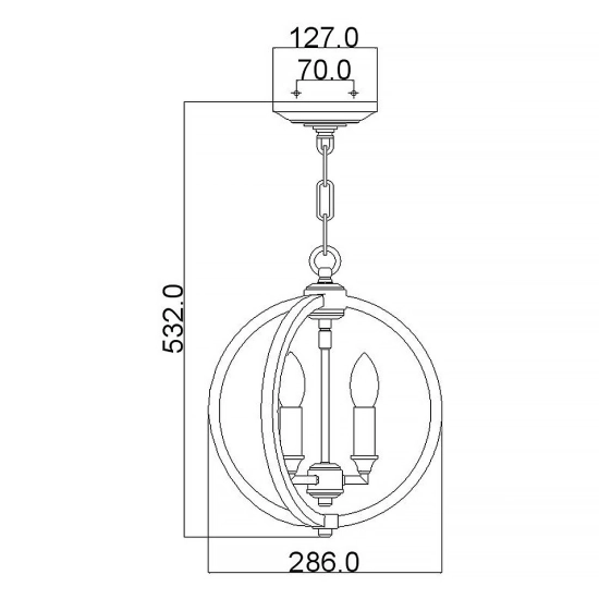 Mała lampa wisząca Corinne – 3 źródła światła FE-CORINNE-3P-S Elstead Lighting
