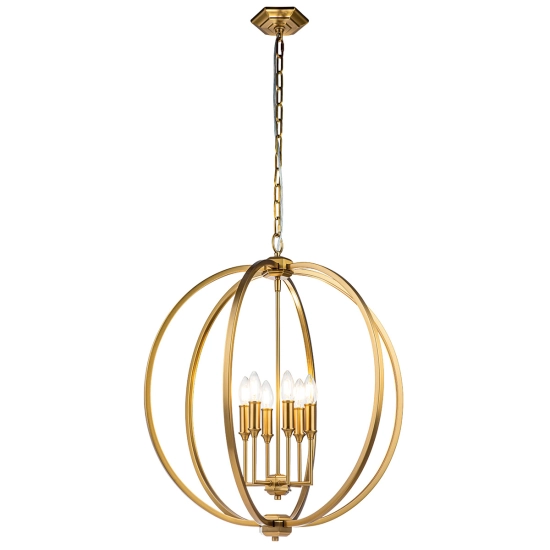 Lampa wisząca Corinne – 6 źródeł światła – Oksydowany mosiądz FE-CORINNE-6P-L-BB Elstead Lighting