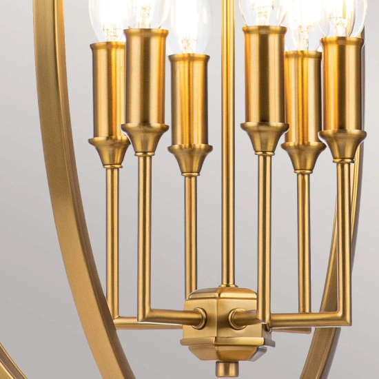 Lampa wisząca Corinne – 6 źródeł światła – Oksydowany mosiądz FE-CORINNE-6P-L-BB Elstead Lighting