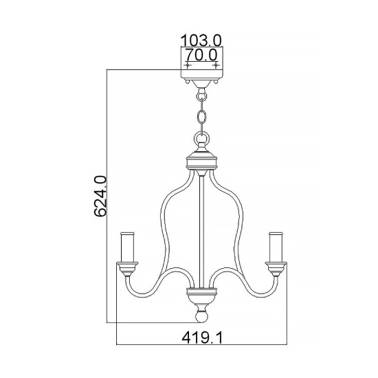 Żyrandol Hartsville – 3 źródła światła FE-HARTSVILLE3 Elstead Lighting