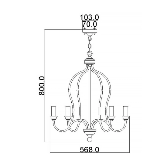 Żyrandol Hartsville – 5 źródeł światła FE-HARTSVILLE5 Elstead Lighting