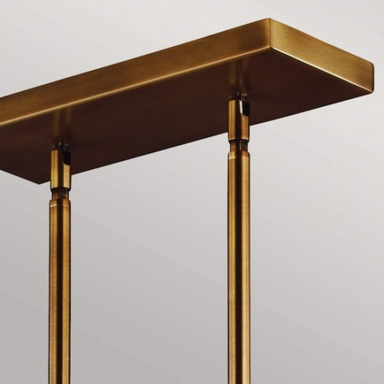 Podłużna lampa wisząca Hobson – 3 źródła światła – Stary mosiądz FE-HOBSON-3P-AB Elstead Lighting