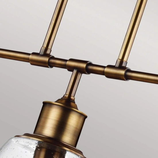 Podłużna lampa wisząca Hobson – 3 źródła światła – Stary mosiądz FE-HOBSON-3P-AB Elstead Lighting