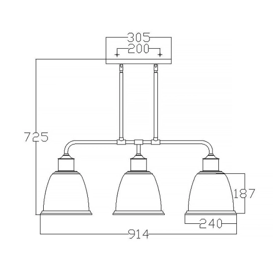 Podłużna lampa wisząca Hobson – 3 źródła światła – Satynowy nikiel FE-HOBSON-3P-SN Elstead Lighting
