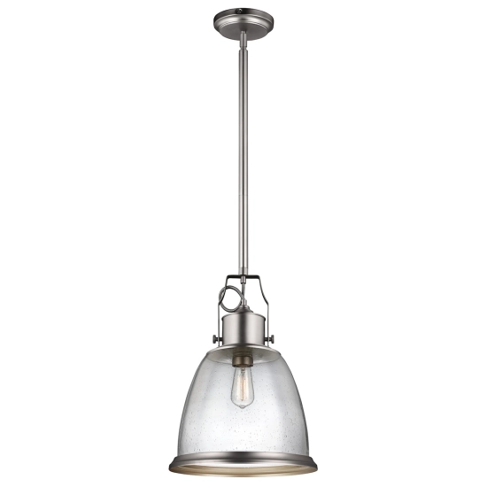 kinkiecik.pl Duża lampa wisząca Hobson – 1 źródło światła – Satynowy nikiel FE-HOBSON-P-L-SN Elstead Lighting