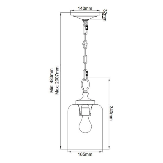 Mała lampa wisząca Hounslow – 1 źródło światła – Szczotkowana stal FE-HOUNSLOW-P-BS Elstead Lighting