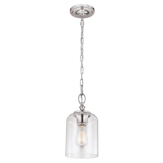kinkiecik.pl Mała lampa wisząca Hounslow – 1 źródło światła – Polerowany nikiel FE-HOUNSLOW-P-PN Elstead Lighting
