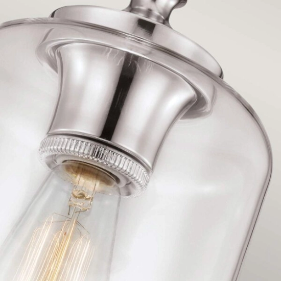 Mała lampa wisząca Hounslow – 1 źródło światła – Polerowany nikiel FE-HOUNSLOW-P-PN Elstead Lighting