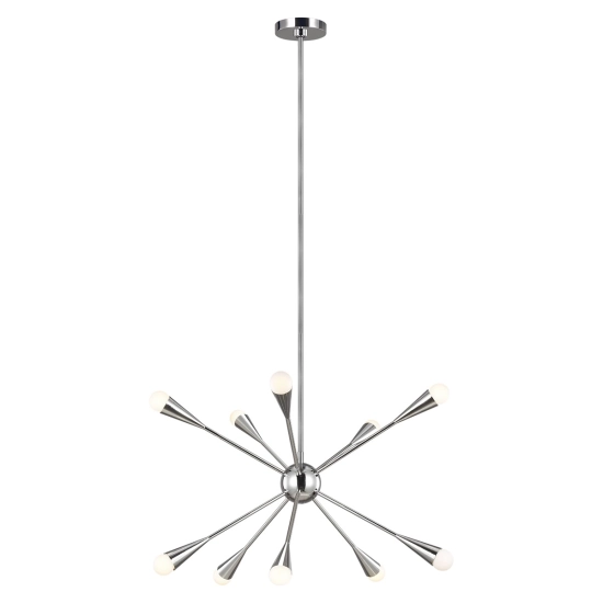 Żyrandol Jax – 10 źródeł światła – Polerowany nikiel FE-JAX10-PN Elstead Lighting