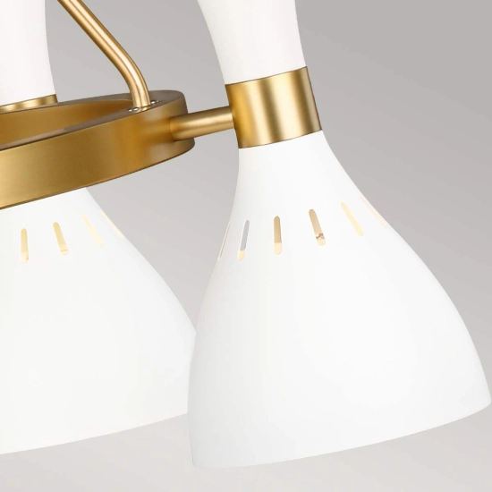 Żyrandol Joan – 5 źródeł światła – Matowa biel / Oksydowany mosiądz FE-JOAN5-MW Elstead Lighting