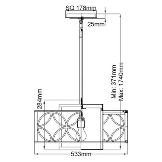 Lampa wisząca Remy – 1 źródło światła FE-REMY-P-B Elstead Lighting