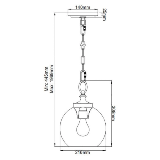 Mała lampa wisząca Tabby - 1 źródło światła FE-TABBY-P-S Elstead Lighting
