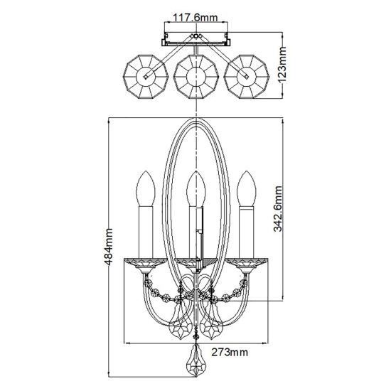 Kinkiet Valentina – 3 źródła światła FE-VALENTINA-W3 Elstead Lighting