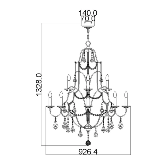 Żyrandol Valentina – 12 źródeł światła FE-VALENTINA12 Elstead Lighting
