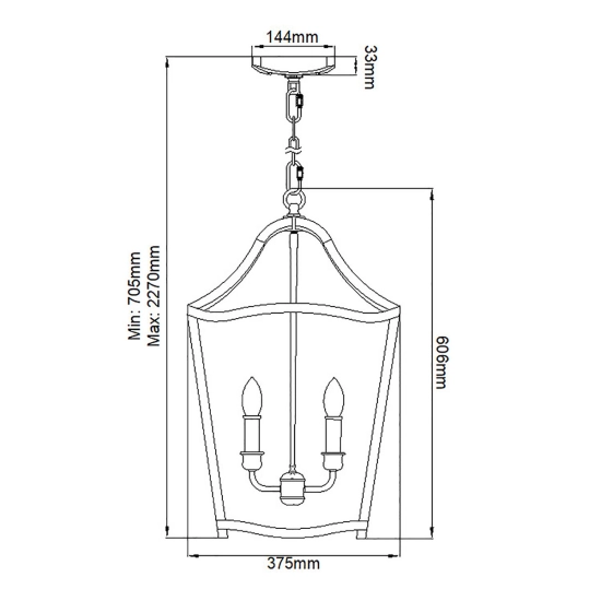 Lampa wisząca Yarmouth – 4 źródła światła FE-YARMOUTH-4P Elstead Lighting