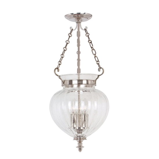 Średnia lampa wisząca Finsbury Park – 3 źródła światła – Polerowany nikiel FP-P-M-POL-NCKL Elstead Lighting