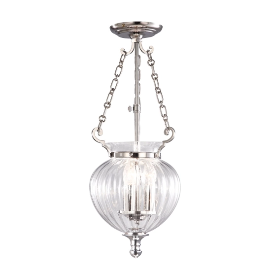 Mała lampa wisząca Finsbury Park – 3 źródła światła – Polerowany nikiel FP-P-S-POL-NCKL Elstead Lighting