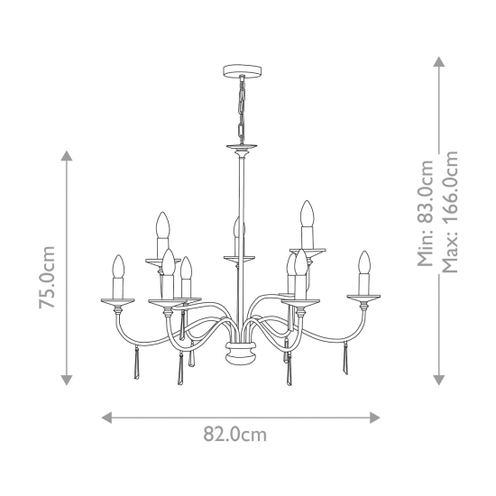 Lampa wisząca Finsbury Park – 9 źródeł światła – Polerowany nikiel FP9-POL-NICKEL Elstead Lighting