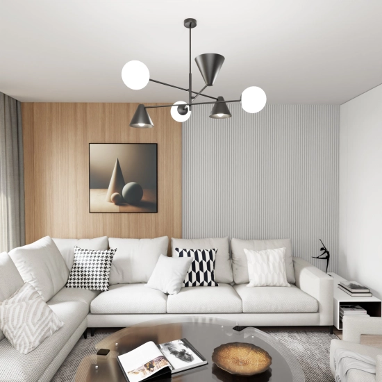 Żyrandol HERMES 6 BLACK 1347/6 EMIBIG Lighting