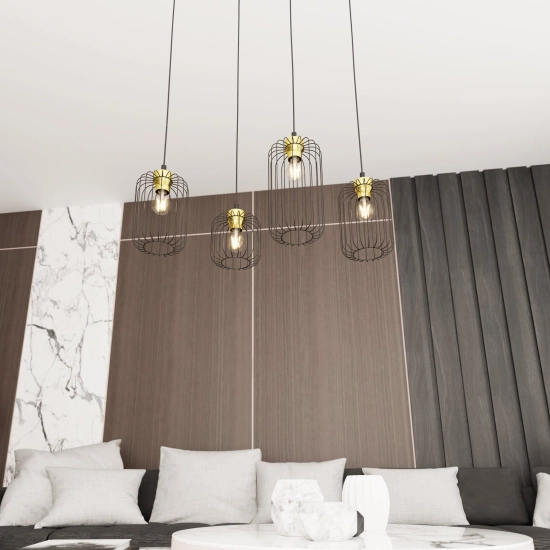 Lampa wisząca VANDER 4 BL GOLD 1364/4 EMIBIG Lighting