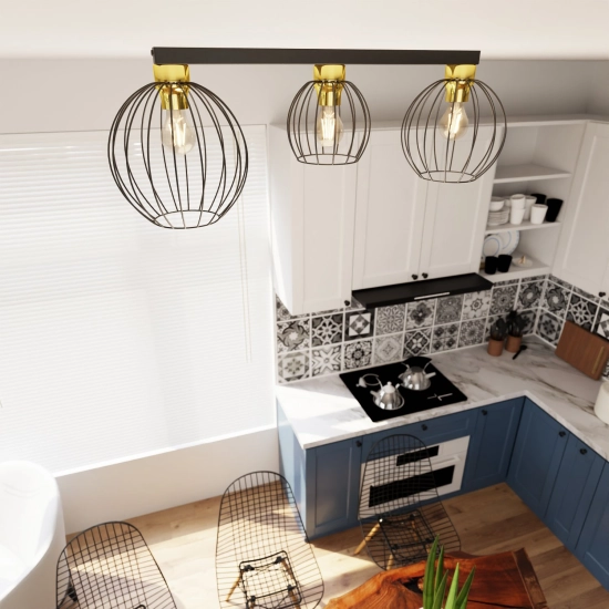 Lampa sufitowa NEST 3 BL GOLD 1370/3 EMIBIG Lighting
