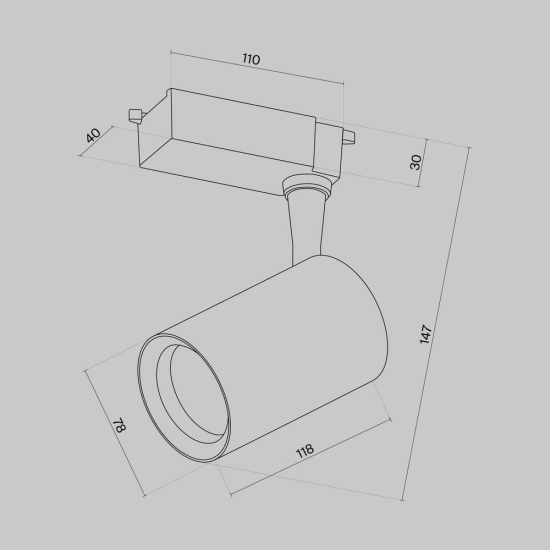 Lampa szynowa Vuoro Unity 3000K 10W 24° TR003-1-10W3K-S-B Maytoni - zdjęcie dodatkowe 6
