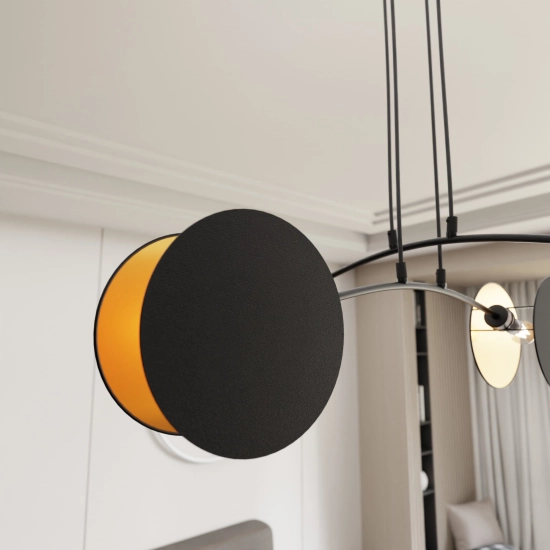 Lampa wisząca MOTIF 4 BLACK/GOLD 1325/4 EMIBIG Lighting